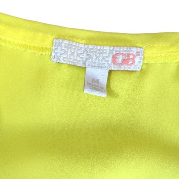 Women's GB Flowy Yellow Tank Hi-Lo with Embroidery Size: Medium - Picture 12 of 12